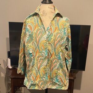 Lands' End Multicolor Paisley Button Down Shirt size 18W